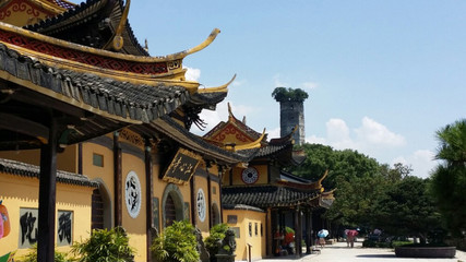 溫州江心嶼中秋休閑游 一輪明月映古寺